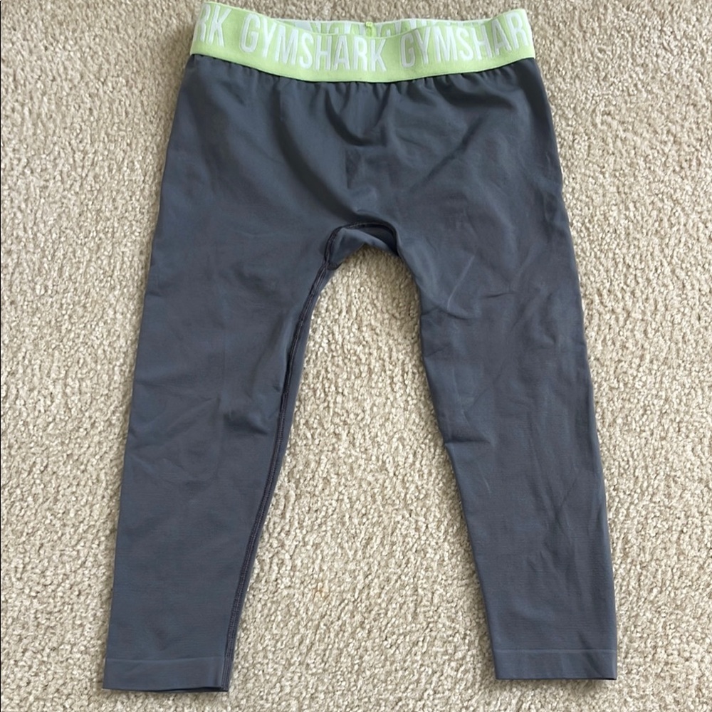 Gymshark Gray and Green Leggings Athletic Fit